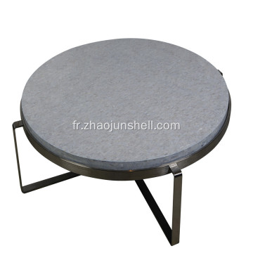 Coquille d’eau douce chinois CANOSA couverts Table basse avec ruban en acier inoxydable